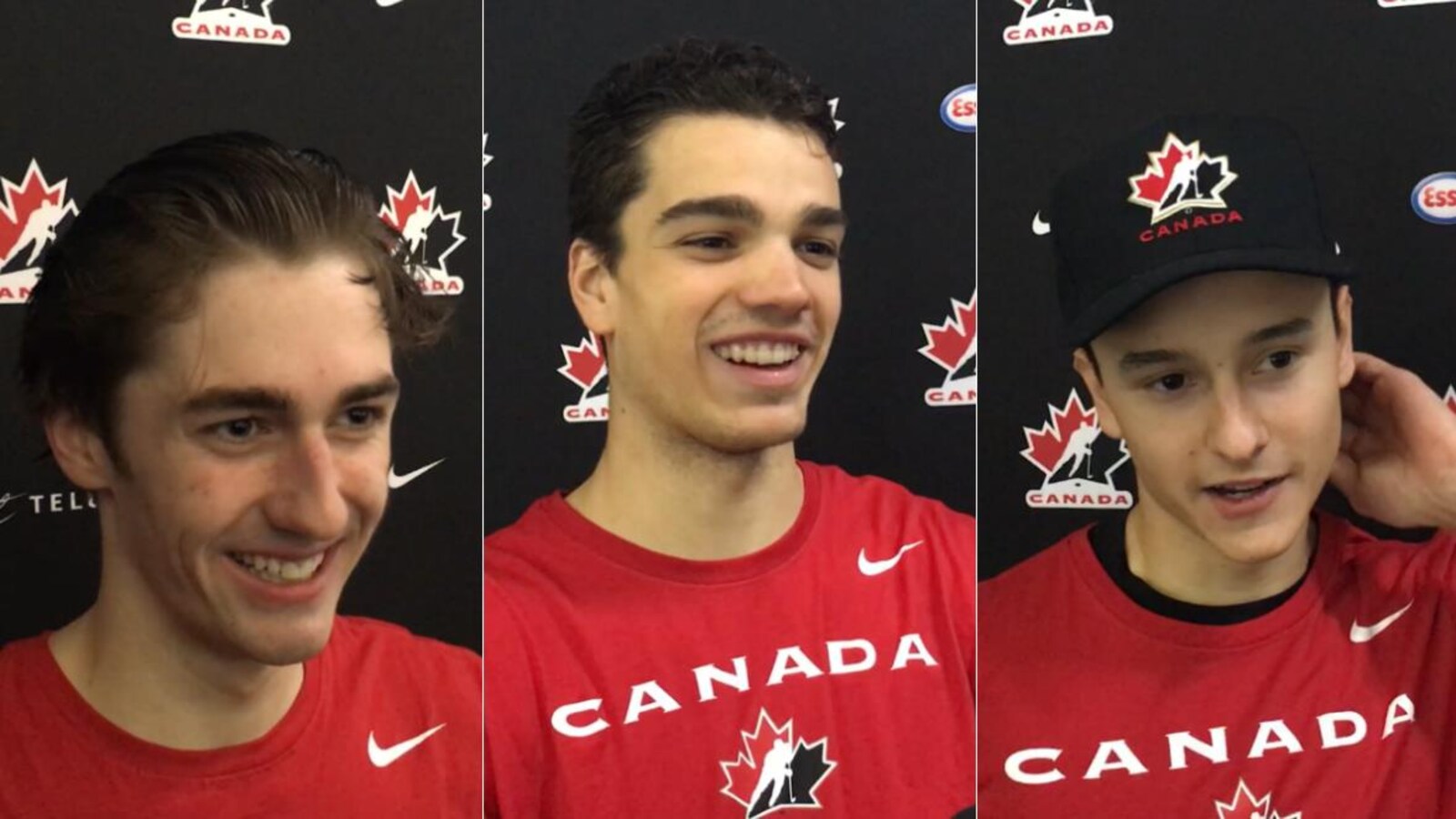 Campbell, Bucheler et Gosselin répondent aux médias après un match du Défi mondial junior A.