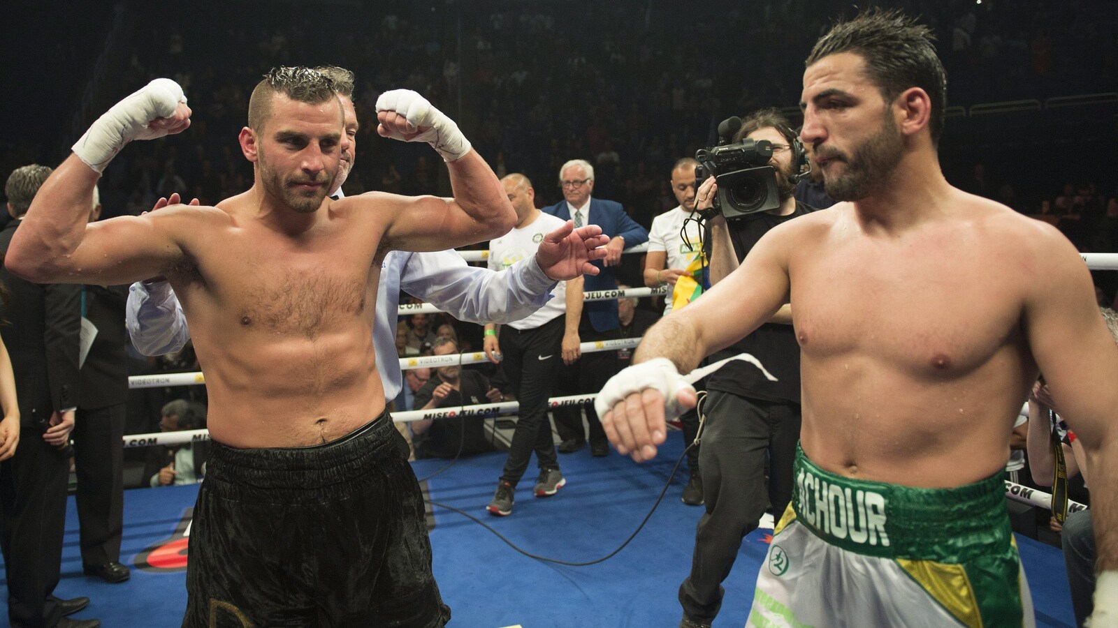 David Lemieux (gauche) et Karim Achour (droite)