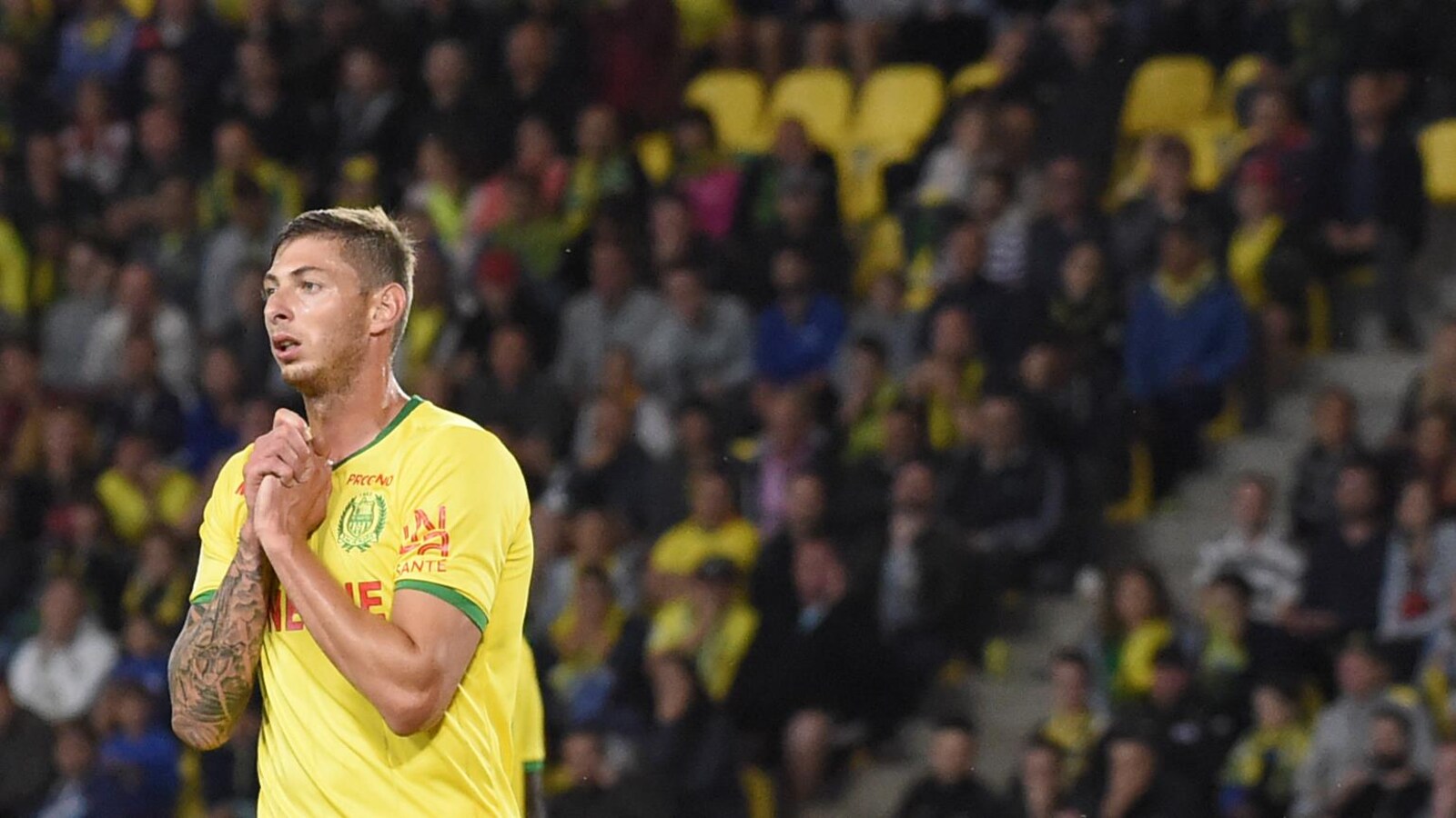L'attaquant argentin Emiliano Sala dans l'uniforme du FC Nantes, le dernier club professionnel pour lequel il a joué.