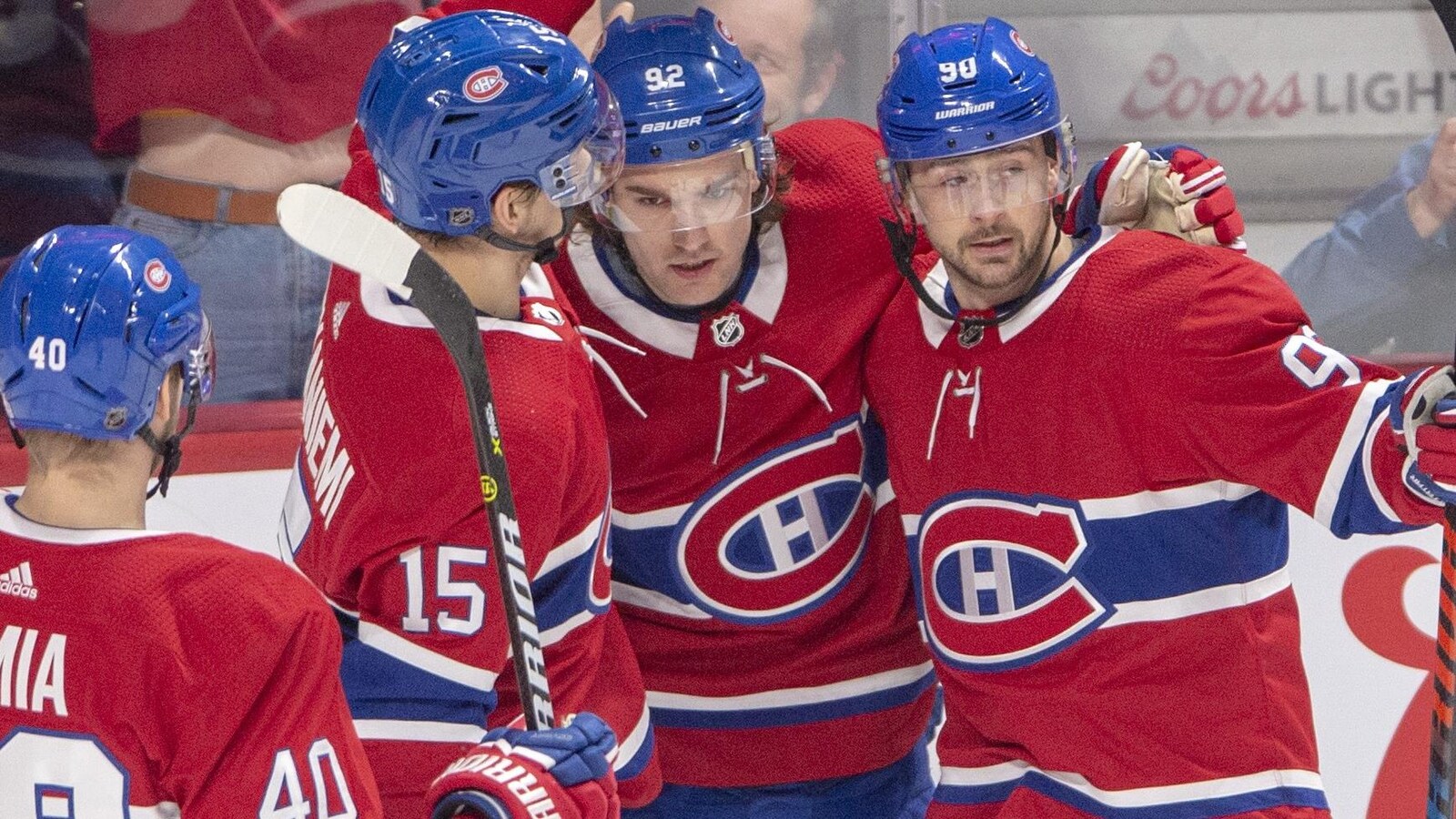 Joel Armia (no 40), Jesperi Kotkaniemi (no 15), Jonathan Drouin (no 92), Tomas Tatar (no 90)