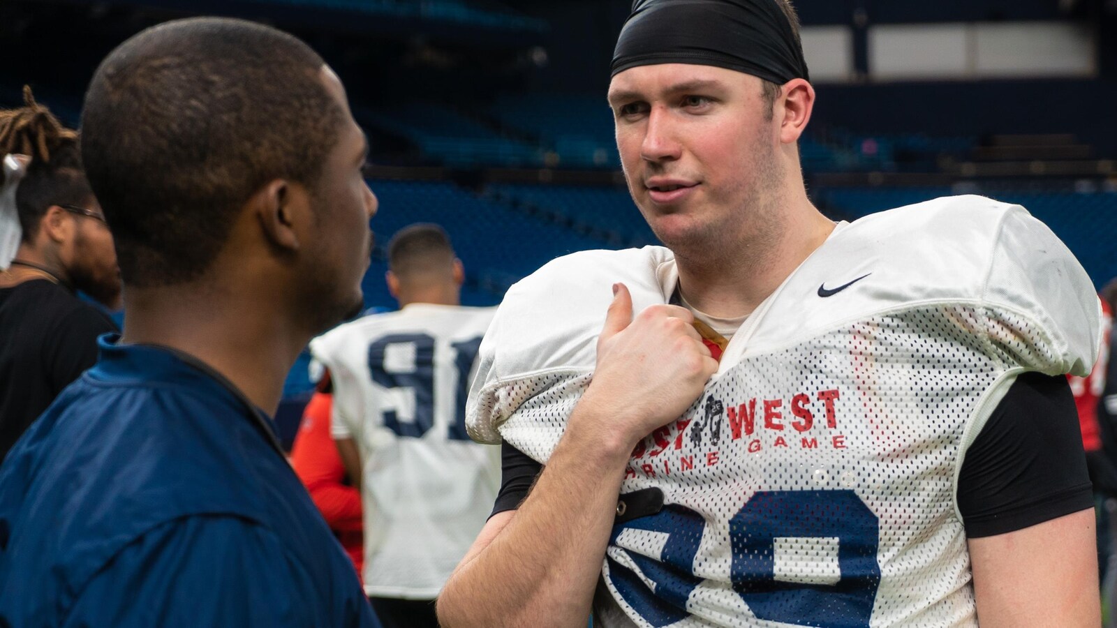 Mathieu Betts à l'entraînement pour l'East-West Shrine game