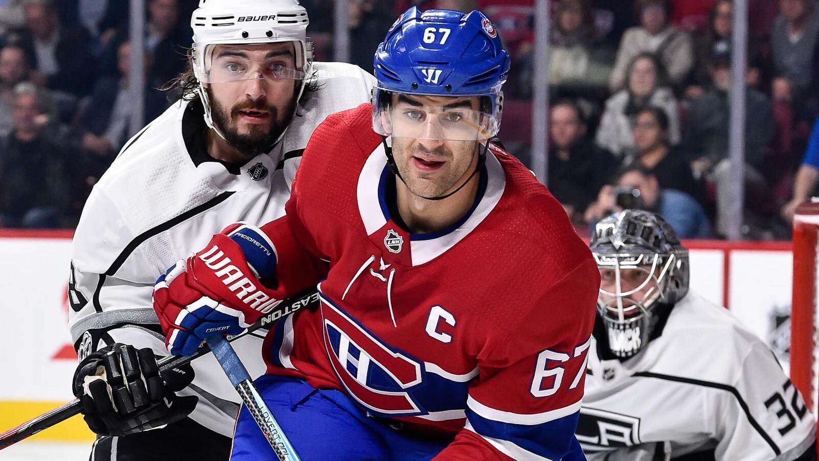 Le capitaine du Canadien de Montréal, Max Pacioretty, lors d'un match contre les Kings de Los Angeles en 2017