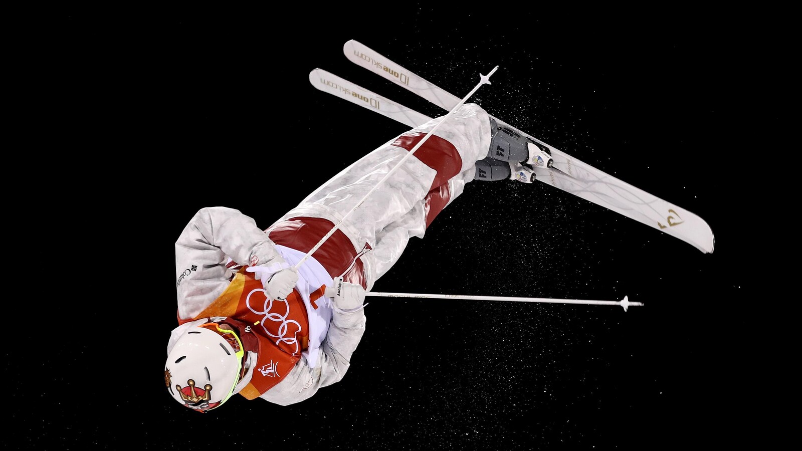 Mikaël Kingsbury en finale des bosses à Pyeongchang.