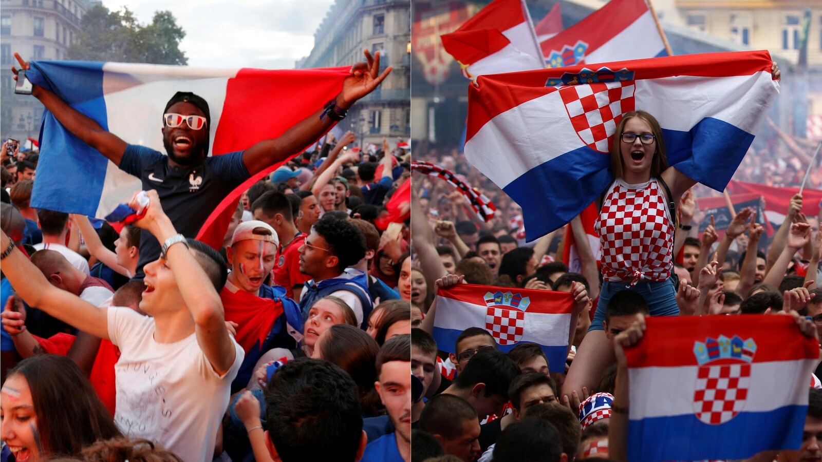 Des partisans de la France et de la Croatie