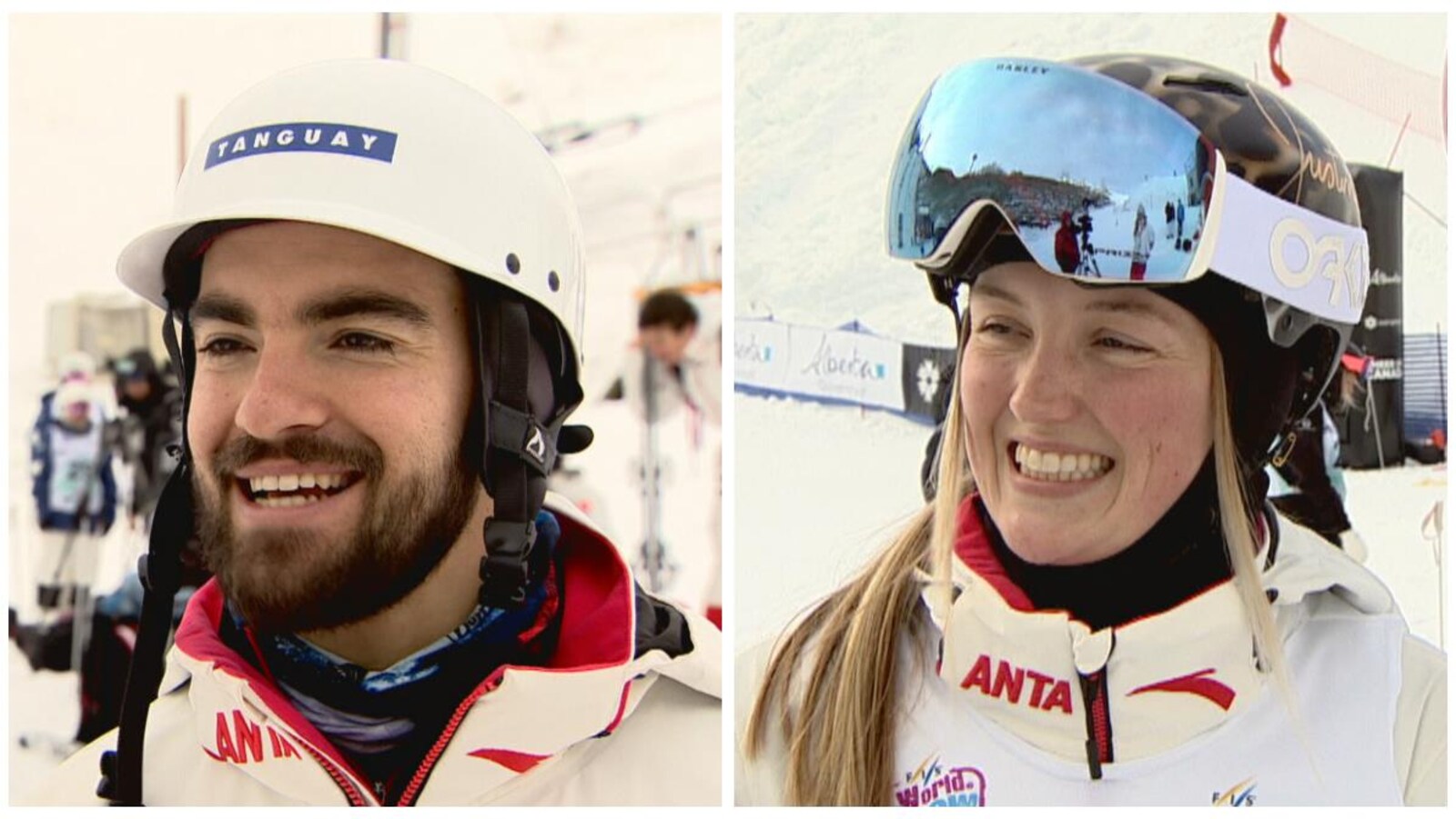 Marquis et Dufour-Lapointe sourient après leurs premières séances d'entraînement.