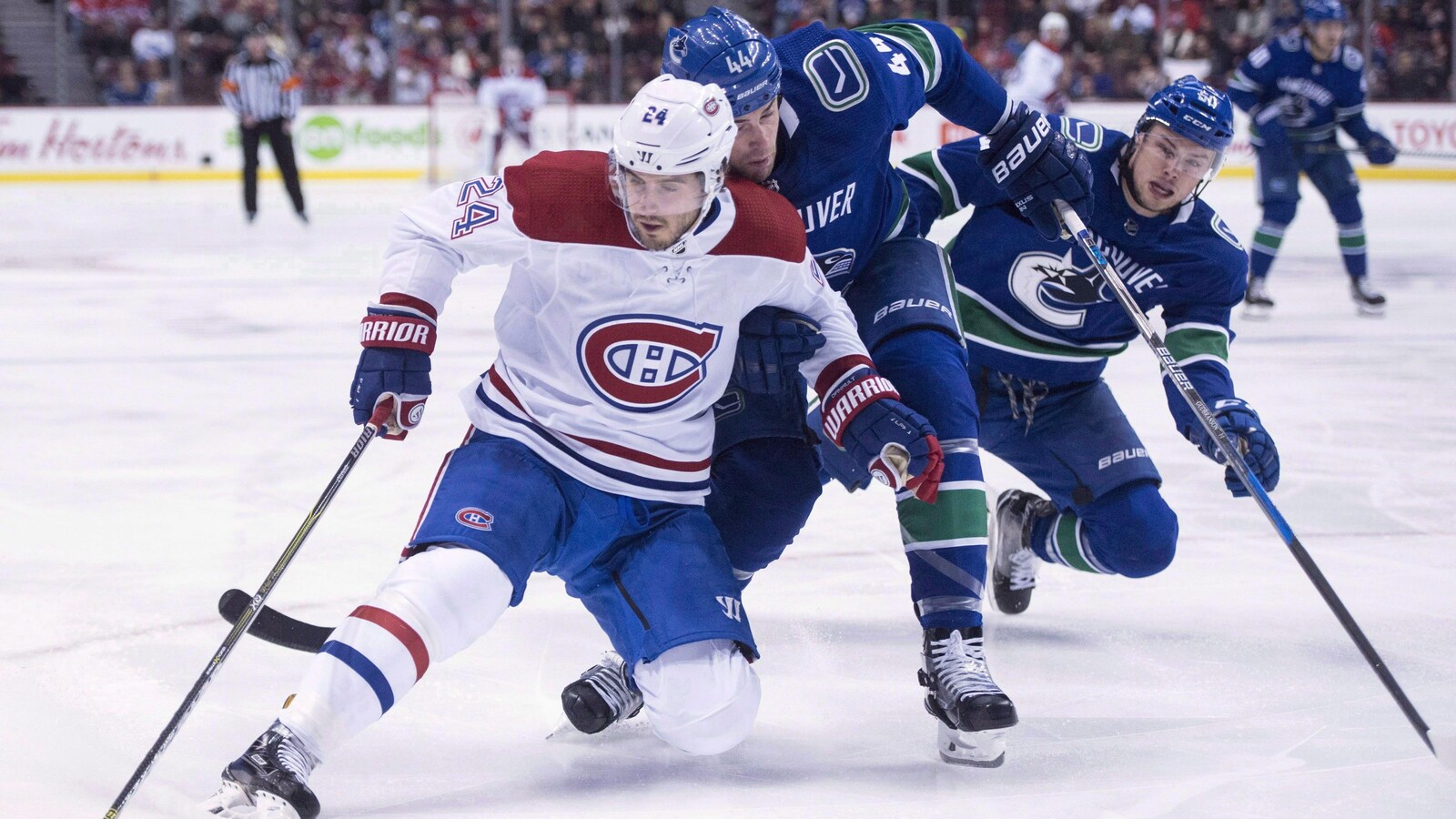 Phillip Danault (no 24), Erik Gudbranson (no 44) et Brendan Gaunce (no 50)