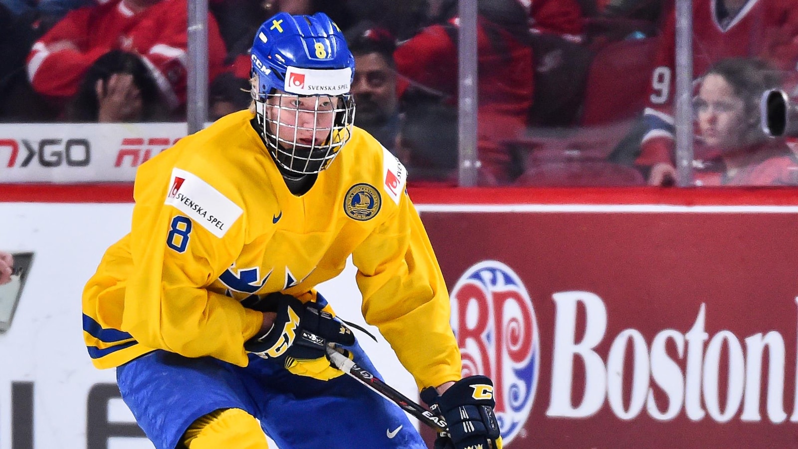 Rasmus Dahlin pendant le Championnat du monde de hockey junior, à Montréal