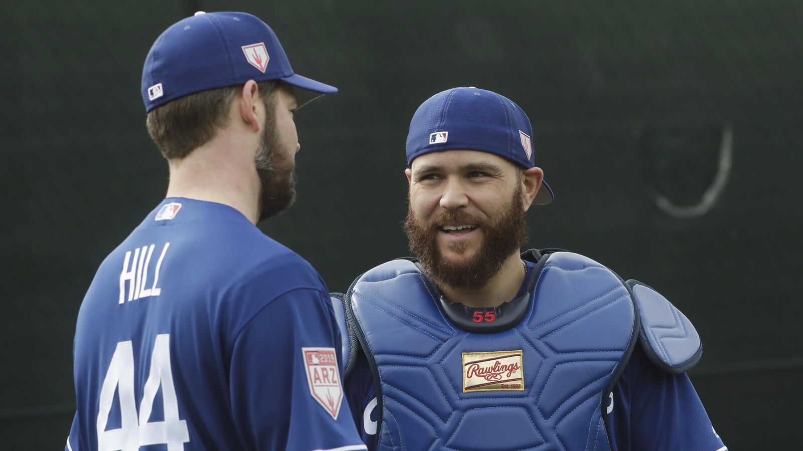 Rich Hill (à gauche) et Russell Martin