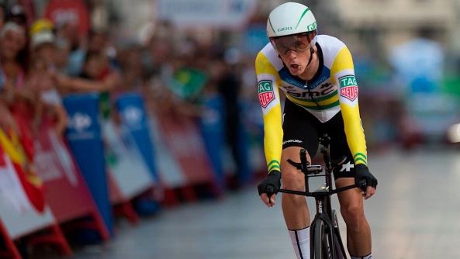 Rohan Dennis à l'arrivée du contre-la-montre au Tour d'Espagne