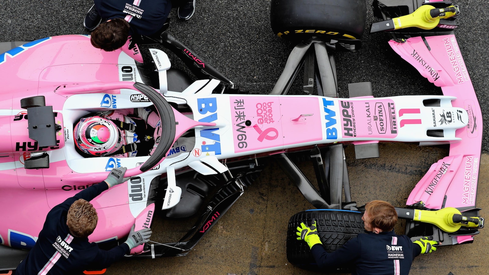 Sergio Perez dans la Force India VJM11 de la saison 2018