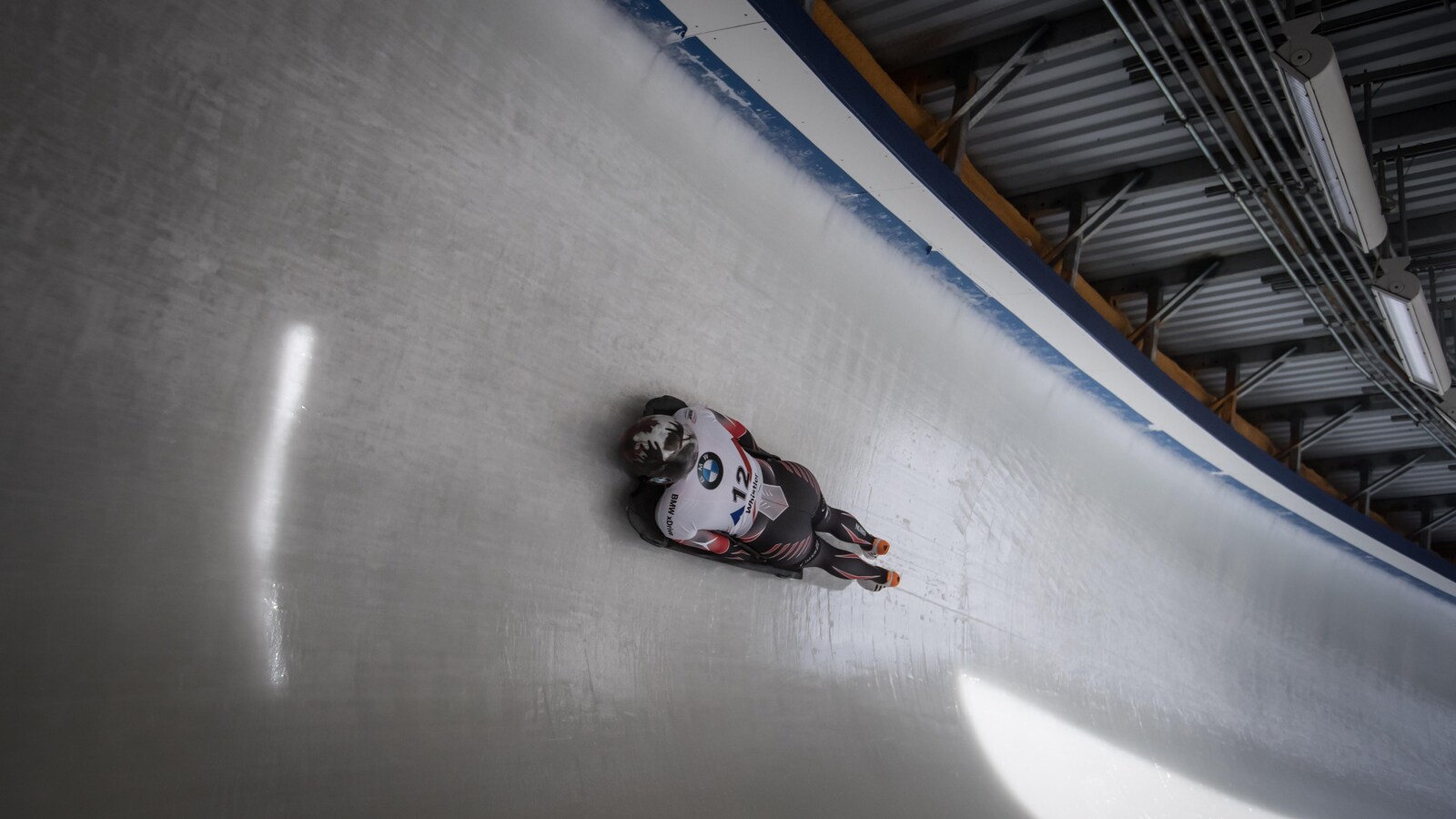 Elisabeth Maier durant sa troisième descente aux Championnats du monde de skeleton