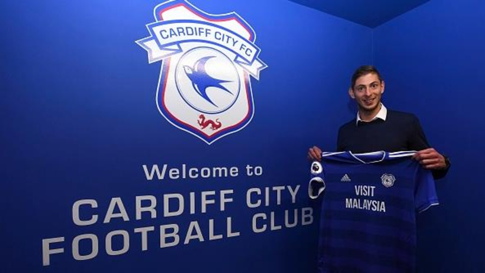 Emiliano Sala au moment de l'annonce de son transfert de Nantes vers Cardiff