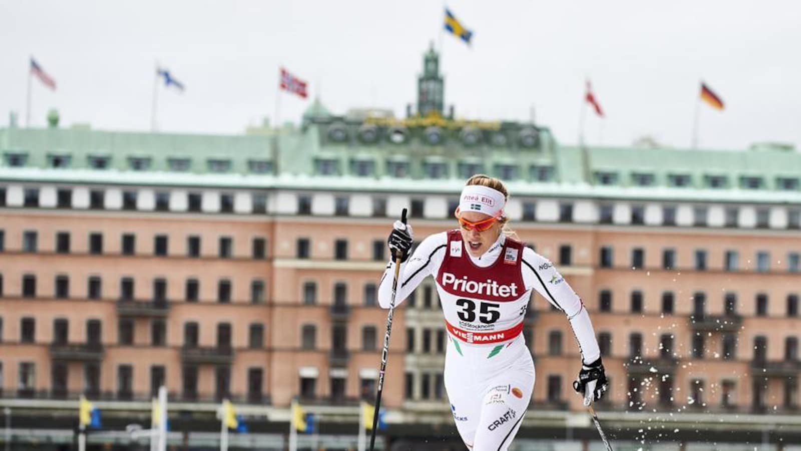 La Suédoise Jennie Öberg lors de la Coupe du monde de ski de fond à Stockholm