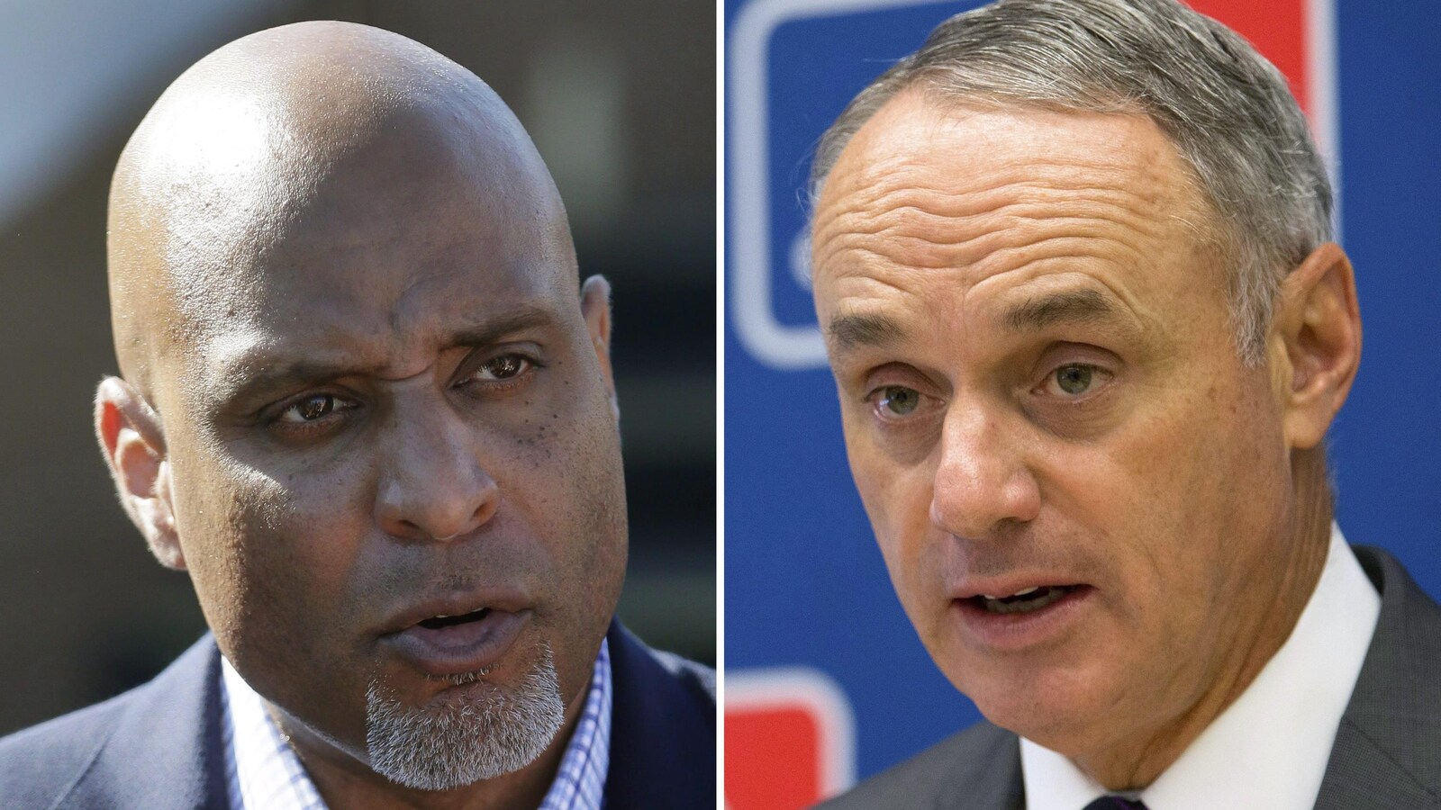 Tony Clark (à gauche) et Rob Manfred
