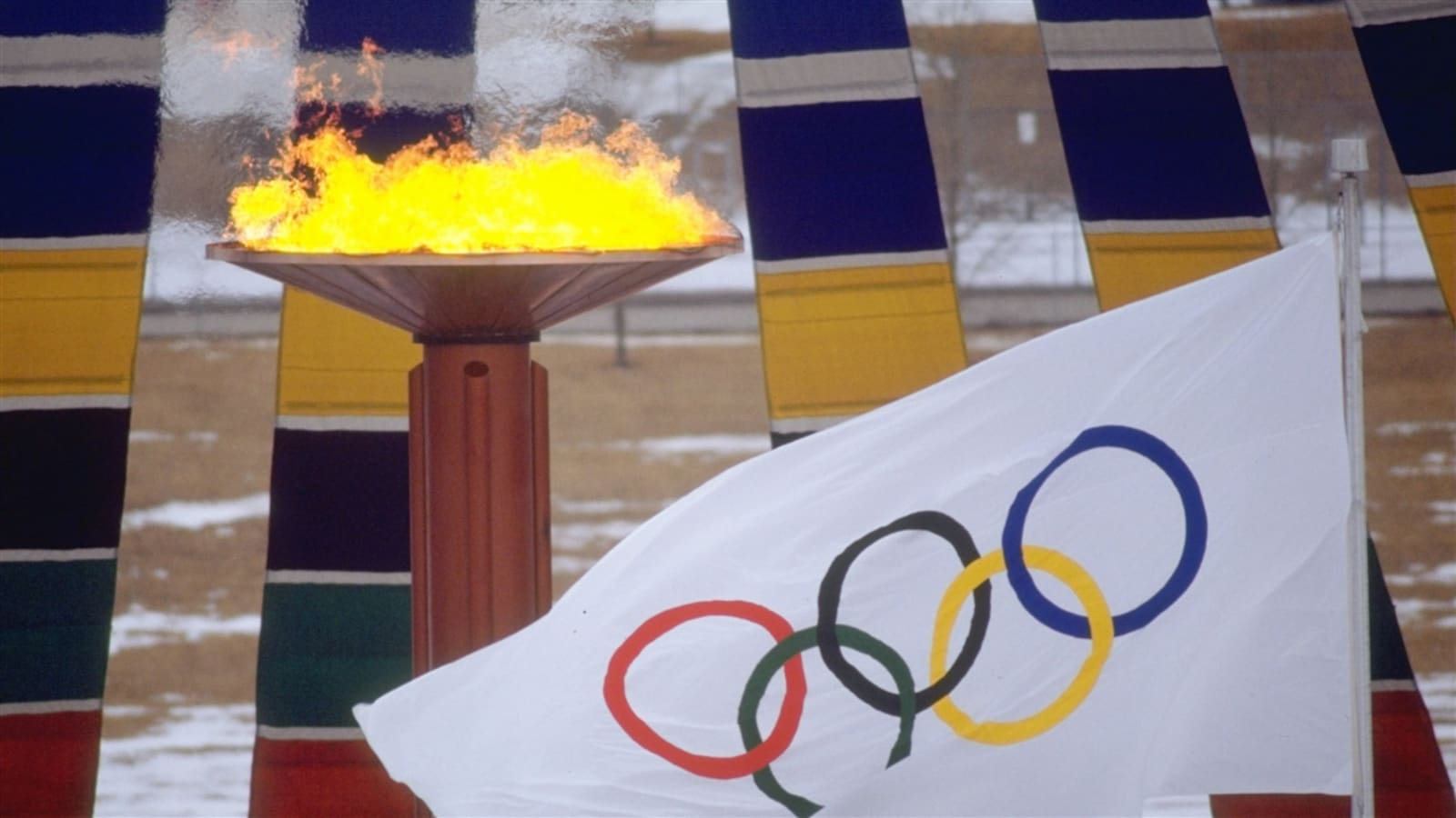 La flamme olympique des Jeux de Calgary.