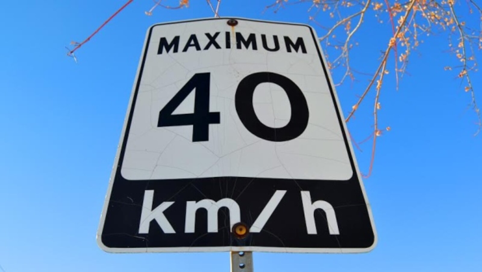 Panneau d'indication de limite de vitesse à quarante kilomètres-heure.