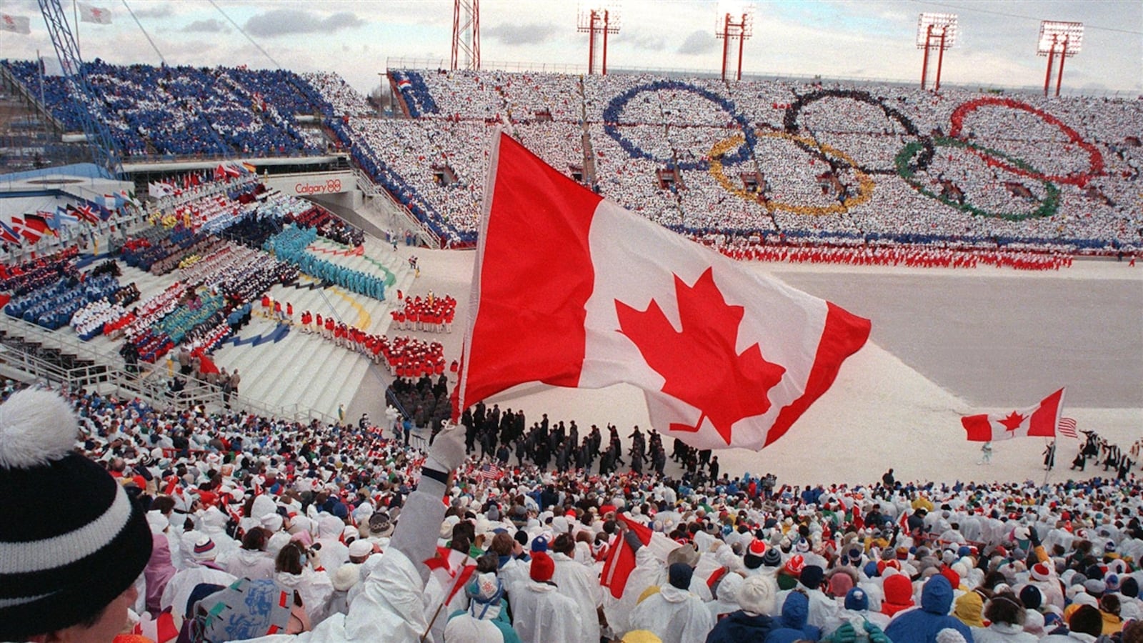 La cérémonie d'ouverture des Jeux olympiques de Calgary de 1988.