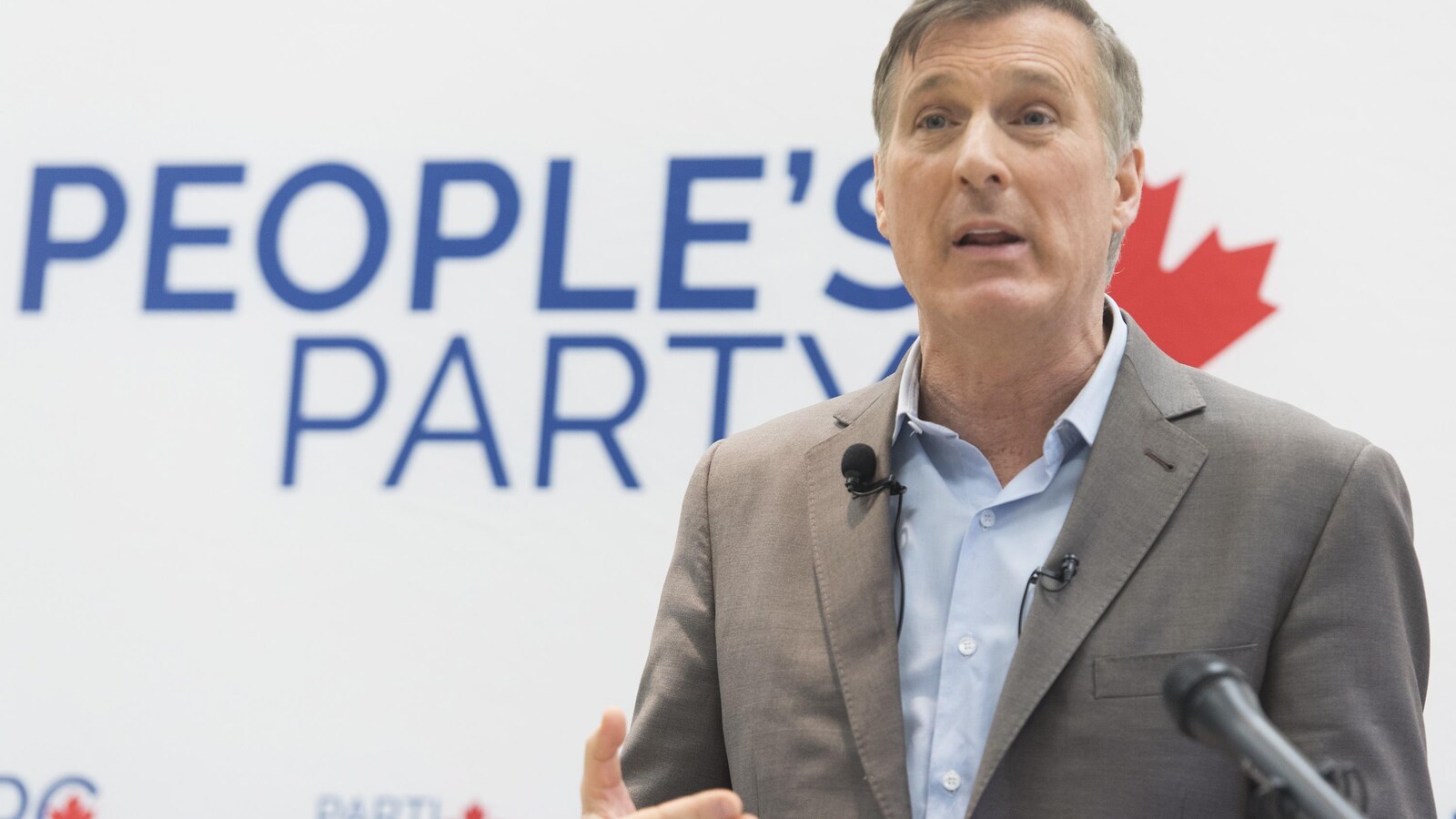 Maxime Bernier s'adresse à des militants du Parti populaire du Canada.