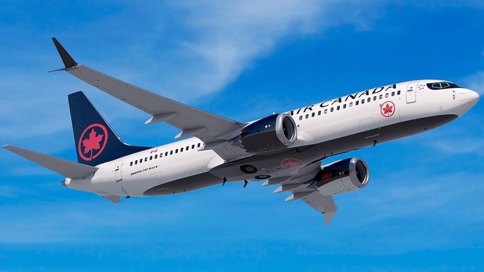 Un boeing 737 MAX 8 d'Air Canada en vol