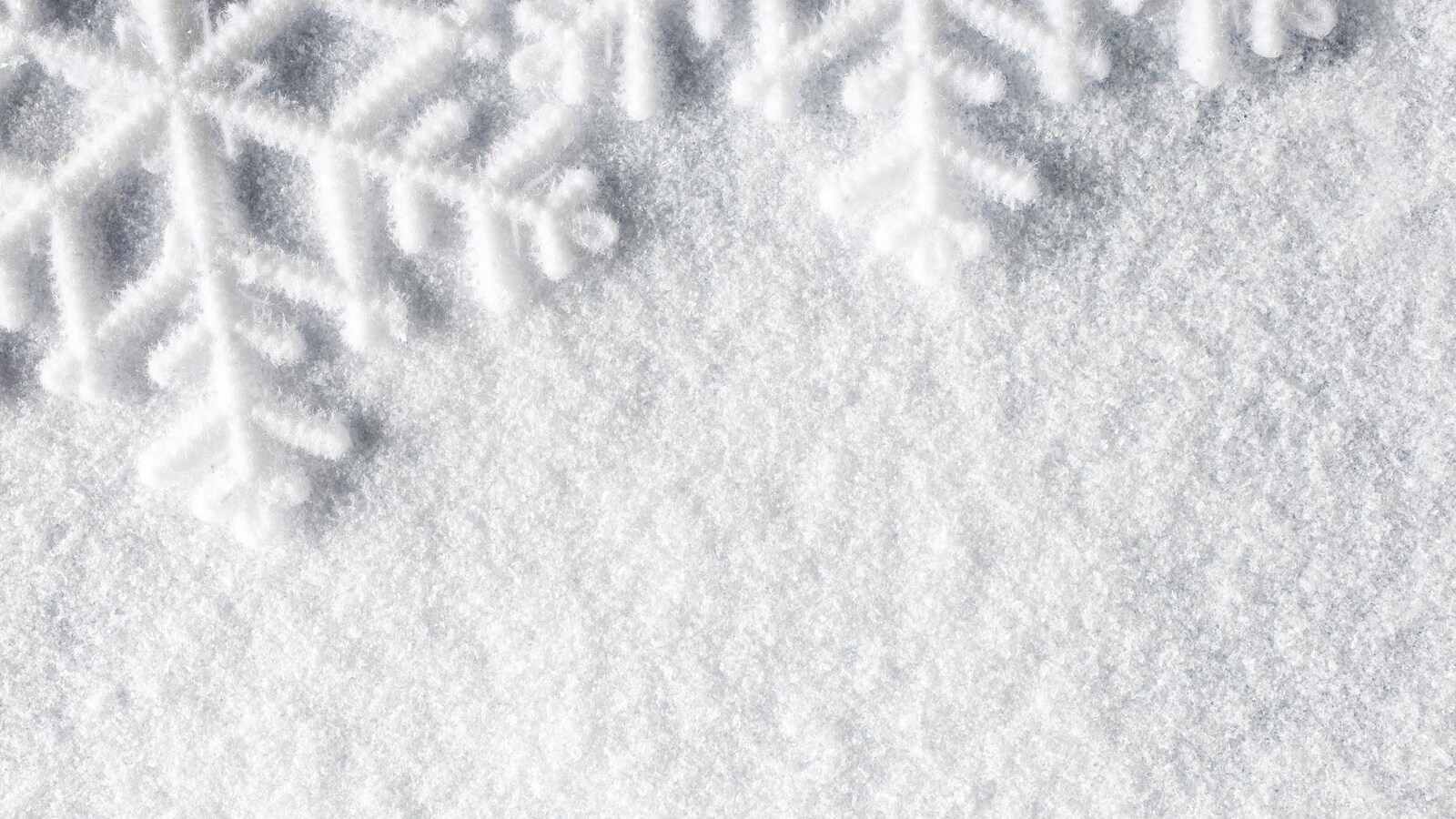 Des flocons de neige géants sont en gros plan sur de la neige.