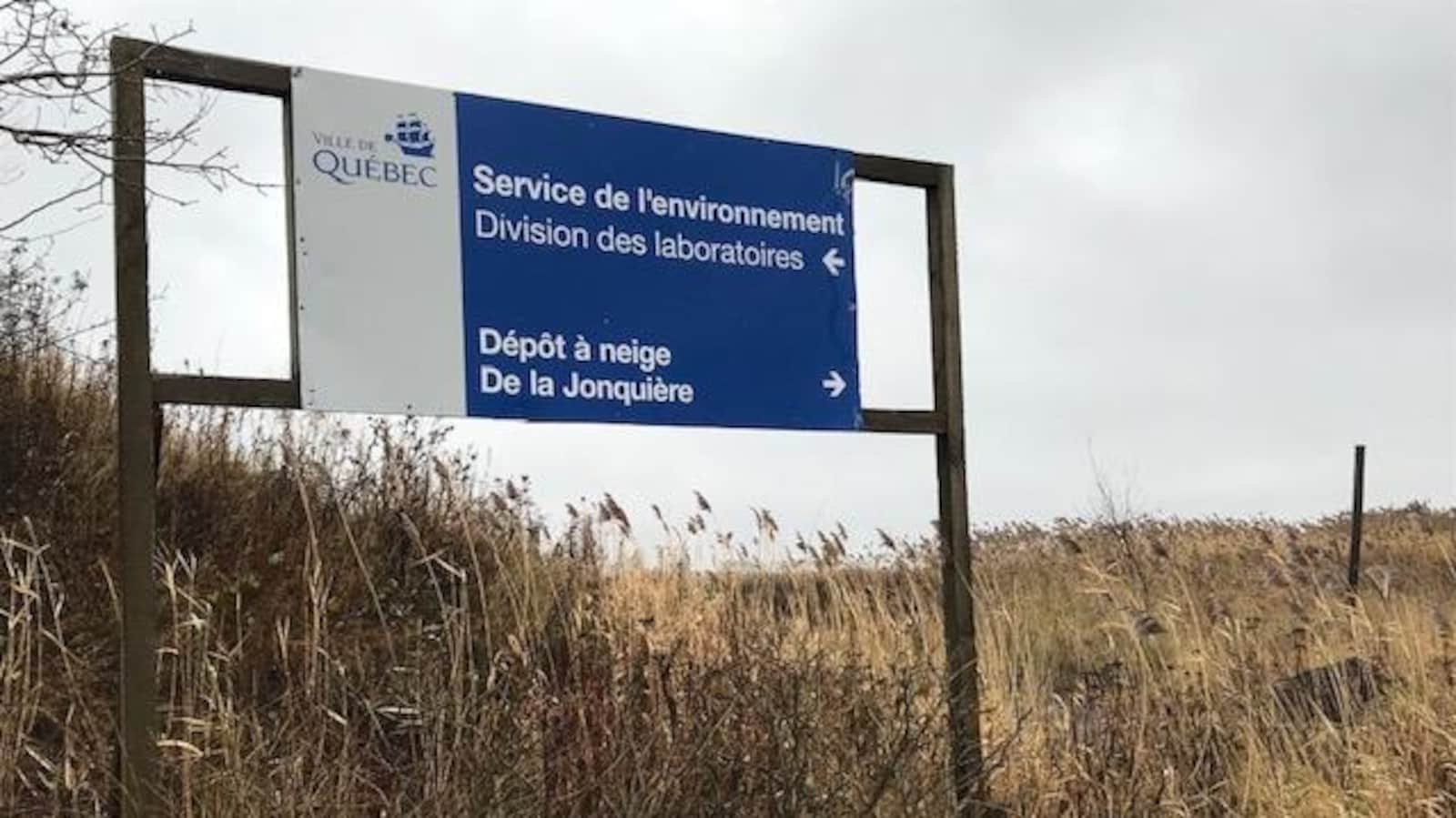 L'entrée du dépôt à neige De la Jonquière dans le quartier Duberger.