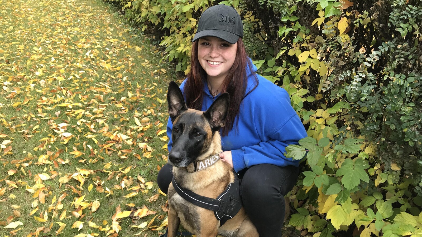 Vanessa Durand et son chien Aries