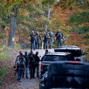 Les recherches pour retrouver Robert Card, le 27 octobre 2023.