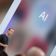 Mark Zuckerberg, PDG de Meta, lors d'une conférence sur l'IA le 27 septembre 2023.