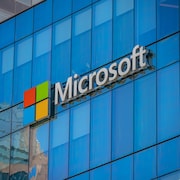 Le logo de Microsoft à Vancouver le 23 juillet 2022.