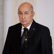 Abdelmadjid Tebboune en conférence de presse.