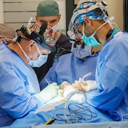 Deux chirurgiens dans une salle d'opération