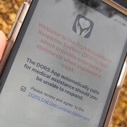 L'application DORS sur un téléphone cellulaire. 