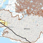Une carte indiquant le territoire du feu de forêt de Behchokǫ̀