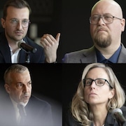 Des cadres de Northvolt, lors d'une conférence de presse en avril 2024.