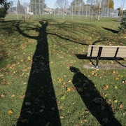La silhouette de Carmen, devant celle d'une arbre.