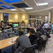 Les célébrations de la fin du Mois de l'histoire des Noirs organisé par la Communauté des Africains francophones de la Saskatchewan (CAFS) à la Cité universitaire francophone de Regina, en Saskatchewan, le 28 février 2023.