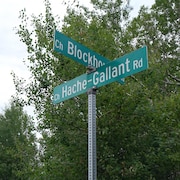 Panneau de signalisation du chemin Haché-Gallant.