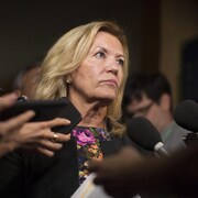 La ministre ontarienne de la Santé, Christine Elliott, en mêlée de presse