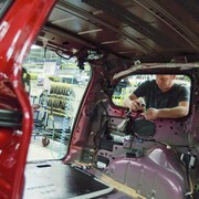 Un travailleur de l'usine Fiat-Chrysler, à Windsor.