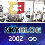 Montage de photos montrant les logos de l'E3, de Twitter, de Skyblog et d'Omegle. 