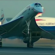 Le Concorde atterrit à l'aéroport de Heathrow, à Londres.
