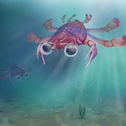 Un dessin de ce à quoi aurait ressemblé le crabe, avec des grands yeux globuleux et un corps de homard.
