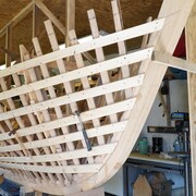 Un bateau de type «cul pointu» aux Îles-de-la-Madeleine