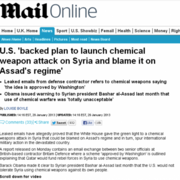 Capture d'écran d'un article publié en 2013 par le Daily Mail, où on affirme que le gouvernement américain avait aidé des rebelles syriens à planifier une attaque chimique.