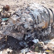 Des débris du Boeing 737 d'Ukraine International Airlines.
