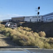 Des wagons du train Amtrak qui a déraillé le 25 septembre 2021.