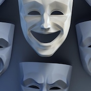 Des masques de théâtre qui montrent la gamme des émotions