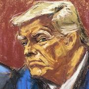 Un dessin de Donald Trump en cour.