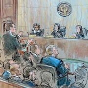 Illustration judiciaire réalisée le 9 janvier 2024 dans un tribunal de Washington.