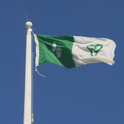 Le drapeau vert et blanc flotte.